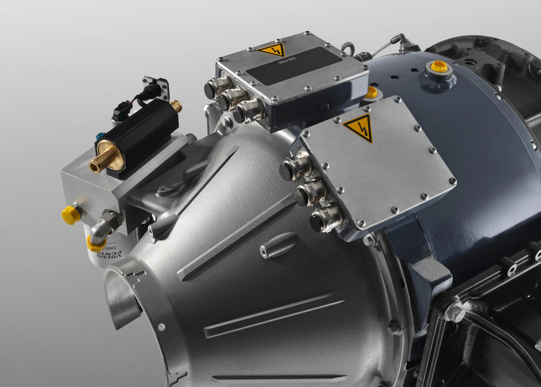 Détail d’un ensemble de propulsion électrifié Volvo Penta